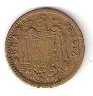 Moneda 001 peseta 1963 *65 .MBC.REMARCADA REVERSO