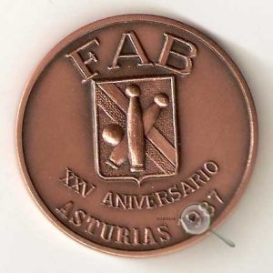 Medalla Federación Asturiana de Bolos-Campeonato Cuatreada 1987