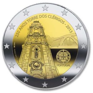 Moneda 2 euros de Portugal 2013 Torre de los Clérigos