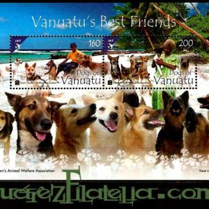 Hoja bloque Isla de Vanuatu 2013 (**). Perros