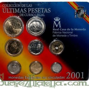 Cartera Oficial Pesetas año 2001 (8 valores)