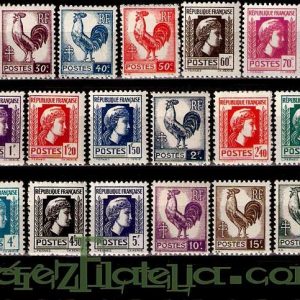 Serie sellos Francia 0630/48 (**). Gobierno Provisional