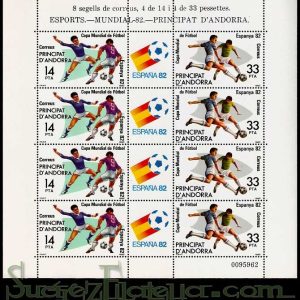 Serie sellos Andorra 161. HB Mundial Fútbol España 82