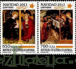 Sellos Guinea Ec. 486/89. Navidad 2013