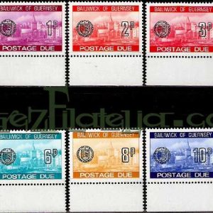 Serie de sellos Isla Guernsey Taxa nº 18/27 (**)