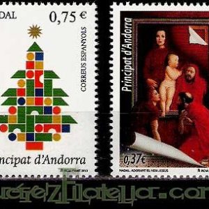 Serie sellos Andorra 410/11. Navidad 2013