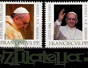 Serie sellos Vaticano 1623/26. Papa Francisco
