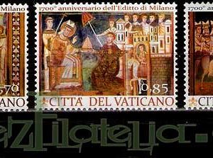 Serie sellos Vaticano 1628/30. 1700 Aniv. del Edicto de MiIán