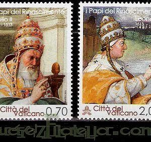Serie sellos Vaticano 1635/36. Papas Julio II y Leon X