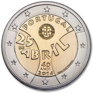 Moneda 2 euros de Portugal 2014 Revolución de los Claveles