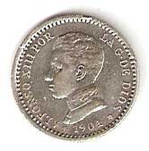 Moneda Alfonso XIII 0,50 Céntimos 1904*0.4 (SMV).MBC