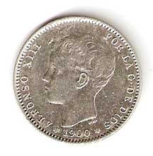 Moneda Alfonso XIII 01 Pesetas 1900 *19.00 (SMV).EBC-