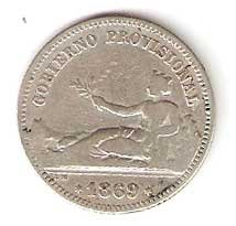 Moneda Gobierno Provisional 01 peseta 1869 (SNM) BC