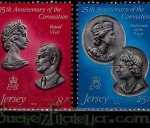 Serie de sellos Isla Jersey nº 179/80 (**)