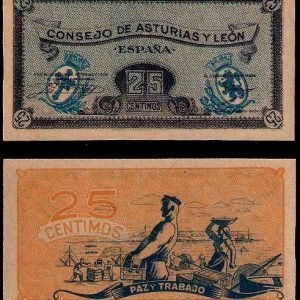 Billete Consejo de Asturias y León 0,25 céntimos 1936.S/C Sin Nº