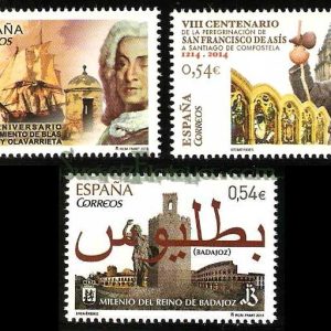 4867-69. Sello. Francisco de Asís, Blas de Lezo y Badajoz