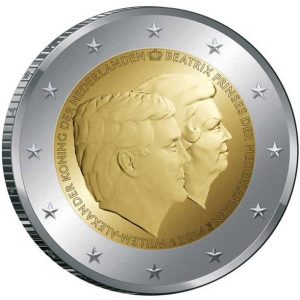 Moneda 2 euros de Holanda 2014 Cambio de Trono