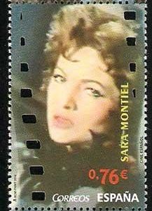 4899-01. Sello Cine Español. M. Escobar, Sara Montiel y A. Landa