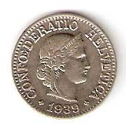 Moneda de Suiza 000010 rappen 1959. EBC