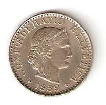 Moneda de Suiza 000020 rappen 1969. MBC+