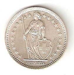 Moneda de Suiza 2 francos 1974. SC . CECA B