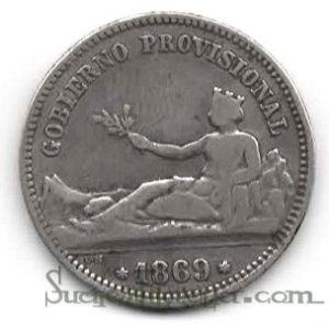 Moneda Gobierno Provisional 01 peseta 1869 (SNM) .MBC-