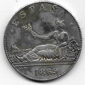 Moneda Gobierno Provisional 02 pesetas 1869 *18.69 (SNM) .MBC