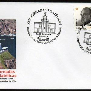 0815. Matasellos Homenaje Felipe Cantabrana (Gijón-2/9/14)