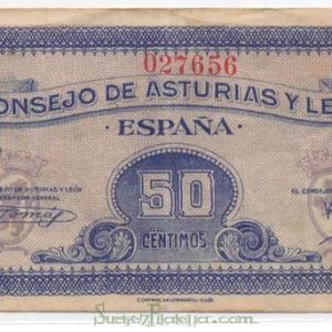 Billete Consejo de Asturias y León 0,50 céntimos 1936 MBC