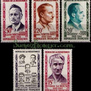 Serie sellos Francia 1198/1202 (**)