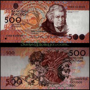 Billete Portugal 0500 Escudos S/C. 4 Noviembre 1993