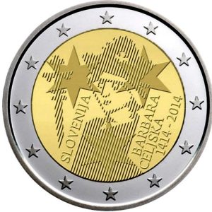 Moneda 2 euros de Eslovenia 2014. Barbara Celjska