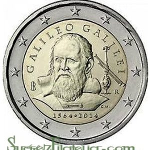 Moneda 2 euros de Italia 2014 Galileo Galilei
