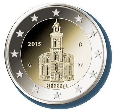 Moneda 2 euros Alemania 2015 Bunderländer Hessen Juego 5