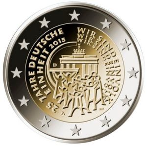 Moneda 2 euros Alemania 2015 Reunificación Juego de 5
