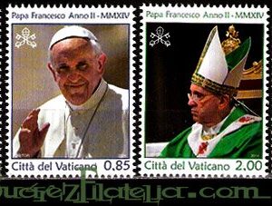 Serie sellos Vaticano 1649-52. Papa Francisco
