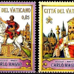 Serie sellos Vaticano 1665/66. 1200 Años Carlo Magno