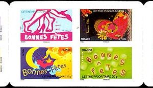 Carnet Sellos Francia Año 2008 S/N. Felices Fiestas