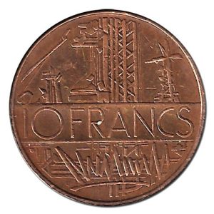 Moneda 010 Francos Francia 1987 MBC