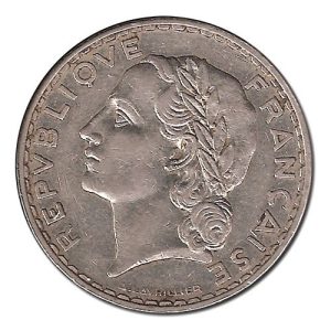 Moneda 005 Francos Francia 1952 MBC Aluminio. «Rara»