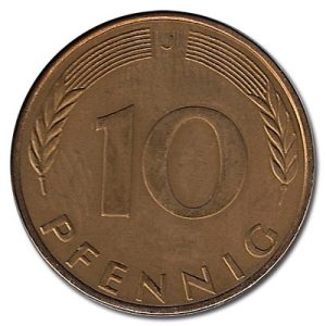 Moneda Alemania 00010 pfennig. 1950 (F). MBC