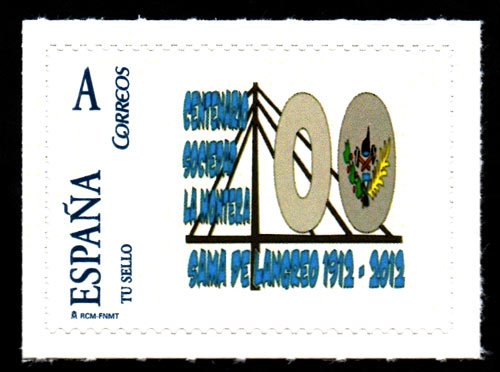 Sello de Centenario Sociedad La Montera. Sama de Langreo 2012