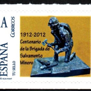 Sello XV Exposición Santa Bárbara 2012. Salvamento minero
