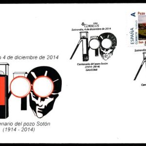 0821. Matasellos Centenario Pozo Sotón (Sotrondio-4/12/14)