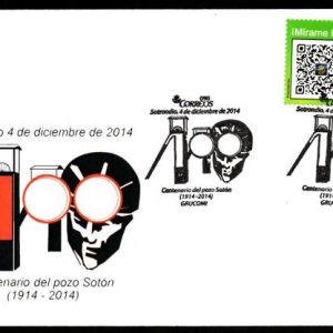 0821. Matasellos Centenario Pozo Sotón (Sotrondio-4/12/14)