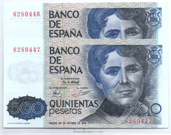 Billete Juan Carlos I 00500 pesetas Madrid 1979 PAREJ.S/SERIE SC