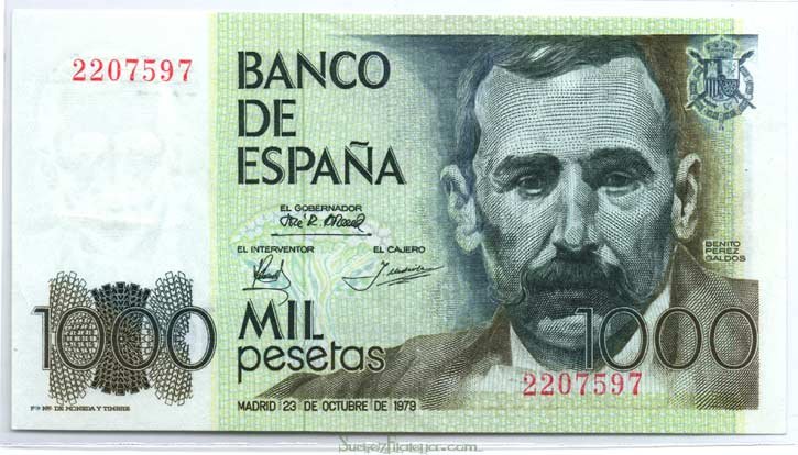 Billete Juan Carlos I 01000 pesetas Madrid 1979 SIN SERIE SC
