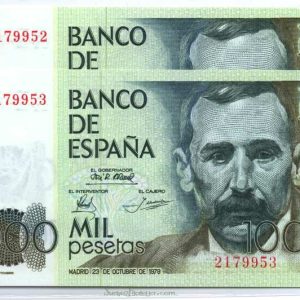 Billete Juan Carlos I 01000 pesetas Madrid 1979 PAREJ.S/SERIE SC