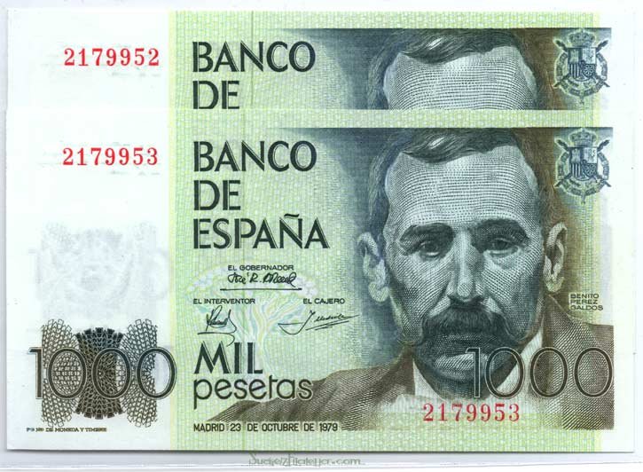 Billete Juan Carlos I 01000 pesetas Madrid 1979 PAREJ.S/SERIE SC