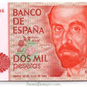 Billete Juan Carlos I 02000 pesetas Madrid 1980 SIN SERIE SC